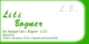 lili bogner business card